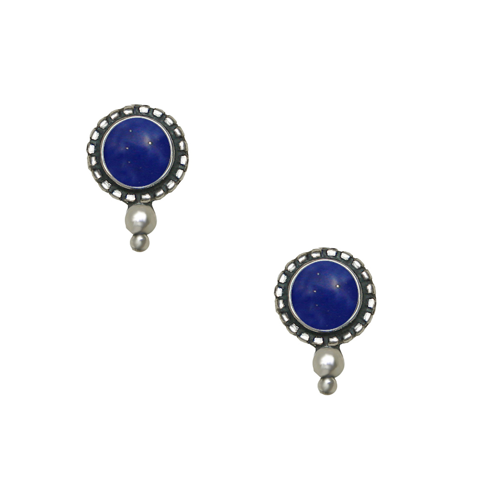 Sterling Silver Lapis Lazuli Post Stud Earrings